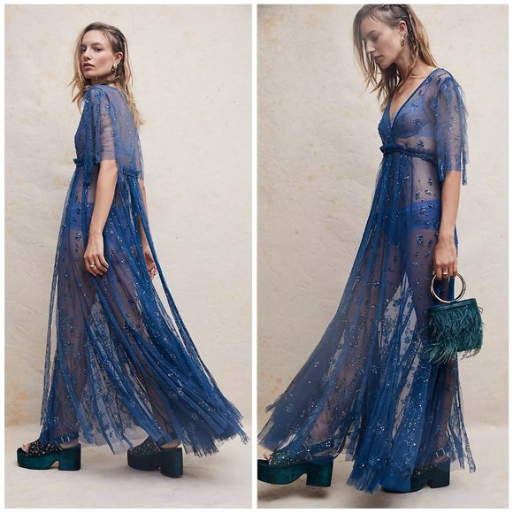 Free People NWT Sascha Sequin Maxi Dress - Picture 2 of 6